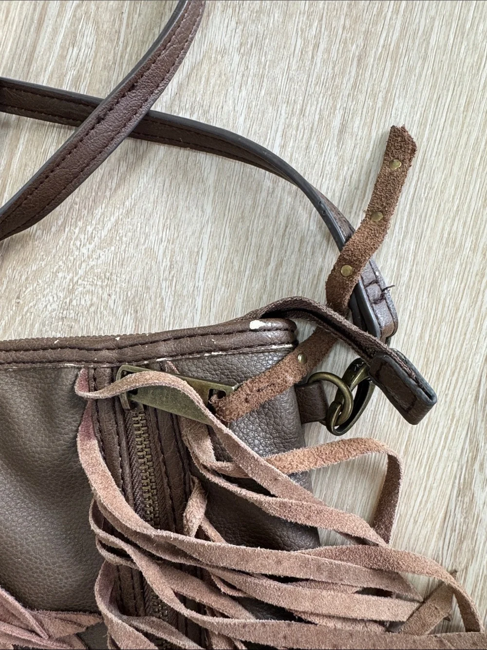 Jessica Simpson Brown Fringe Crossbody Bag